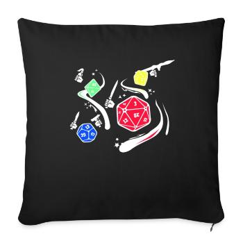 Cool jeu de dés T-shirt - Housse de coussin décorative 45 x 45 cm - noir - Devant