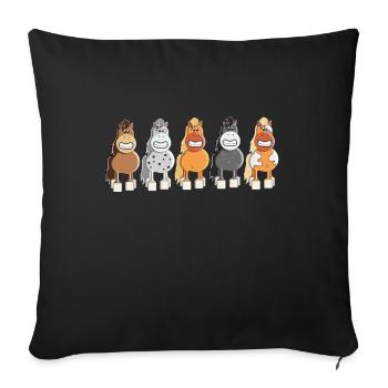 Cadeau drôle d'équitation - Housse de coussin décorative 45 x 45 cm - noir - Devant