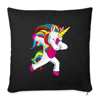 Unicorn Dab Horse Unicorns Gift - Sofa pillowcase 17,3'' x 17,3'' (45 x 45 cm) - black - Front