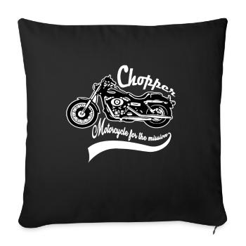 Chopper motorcycle - Sofa pillowcase 17,3'' x 17,3'' (45 x 45 cm) - black - Front
