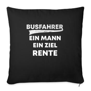 Chauffeur de bus un autobus de retraite pensionné - Housse de coussin décorative 45 x 45 cm - noir - Devant