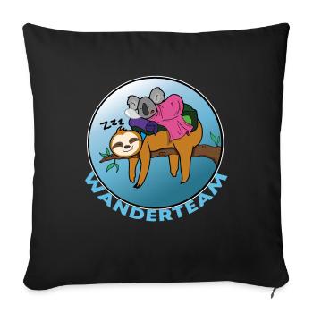 Wanderteam Wandern Faultier - Sofakissenbezug 45 x 45 cm - Schwarz - Vorne