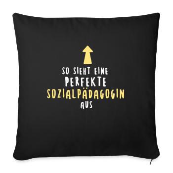Sozialpädagogin Soziale Arbeit Sozialpädagogik - Sofakissenbezug 45 x 45 cm - Schwarz - Vorne