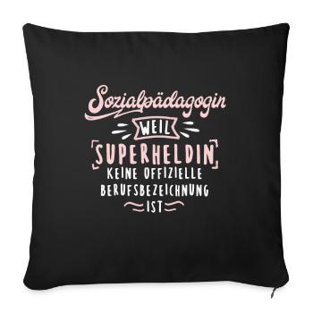 Sozialpädagogin Soziale Arbeit Sozialpädagogik - Sofakissenbezug 45 x 45 cm - Schwarz - Vorne