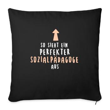 Sozialpädagoge Soziale Arbeit Sozialpädagogik - Sofakissenbezug 45 x 45 cm - Schwarz - Vorne