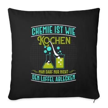 La chimie Est Comme cuisine Le Laboratoire chimérique drôle - Housse de coussin décorative 45 x 45 cm - noir - Devant