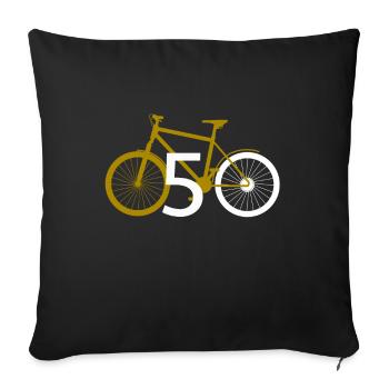 50 50. fünfzig Geburtstag Fahrrad Geschenk - Sofakissenbezug 45 x 45 cm - Schwarz - Vorne