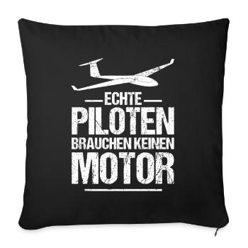 Segelflugzeug Segelflieger Segelflug Geschenk - Sofakissenbezug 45 x 45 cm - Schwarz - Vorne