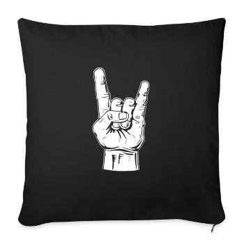 Cadeau drôle de main Metal Black Black frites - Housse de coussin décorative 45 x 45 cm - noir - Devant