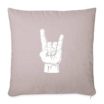 Cadeau drôle de main Metal Black Black frites - Housse de coussin décorative 45 x 45 cm - taupe clair - Devant