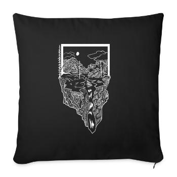 mountains camping camping hiking gift - Sofa pillowcase 17,3'' x 17,3'' (45 x 45 cm) - black - Front