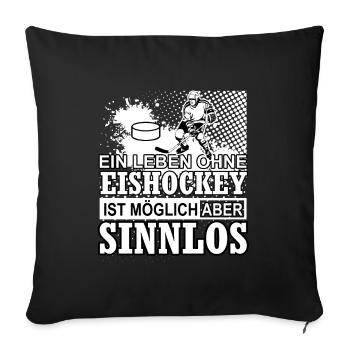 Hockey sur glace - Housse de coussin décorative 45 x 45 cm - noir - Devant