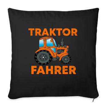 TRACTOR TRAKTOR TREKKER - Sofa pillowcase 17,3'' x 17,3'' (45 x 45 cm) - black - Front