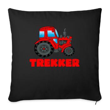 Trekker Traktor Traktoren Spruch Geschenk - Sofakissenbezug 45 x 45 cm - Schwarz - Vorne