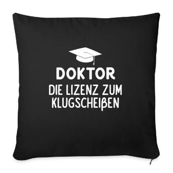 Doktor Doktortitel - Sofakissenbezug 45 x 45 cm - Schwarz - Vorne