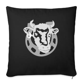 Vache t shirt - Housse de coussin décorative 45 x 45 cm - noir - Devant