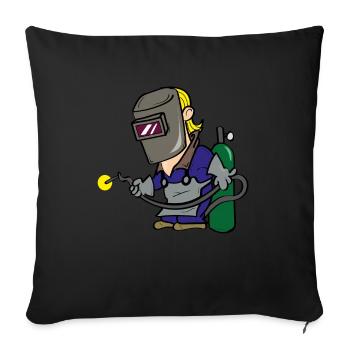 Welder welder welder t shirt gift - Sofa pillowcase 17,3'' x 17,3'' (45 x 45 cm) - black - Front