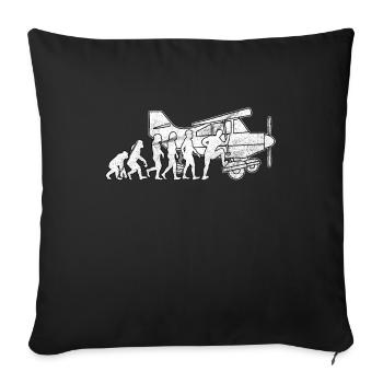 Avion pilote - Housse de coussin décorative 45 x 45 cm - noir - Devant