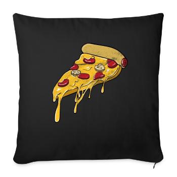 Pizza - Sofa pillowcase 17,3'' x 17,3'' (45 x 45 cm) - black - Front