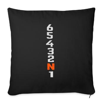 Changement de vitesse de moto - Housse de coussin décorative 45 x 45 cm - noir - Devant