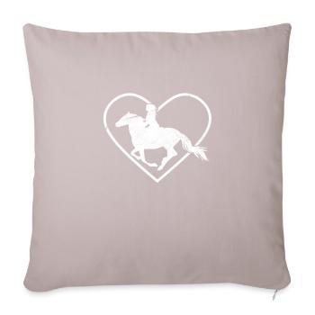 Les chevaux aiment - Housse de coussin décorative 45 x 45 cm - taupe clair - Devant