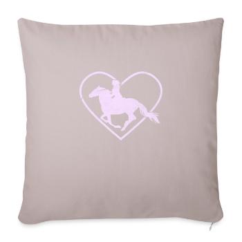 Équitation - Housse de coussin décorative 45 x 45 cm - taupe clair - Devant