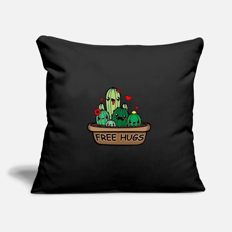 Cactus câlins gratuits Housse de coussin décorative 45 x 45 cm