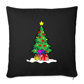 Christmas tree love - Sofa pillowcase 17,3'' x 17,3'' (45 x 45 cm) - black - Front