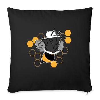 Apiculteur - Housse de coussin décorative 45 x 45 cm - noir - Devant
