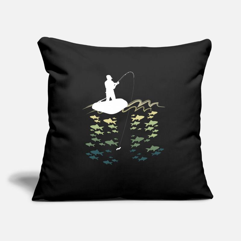 Pêche pêche pêche Housse de coussin décorative 45 x 45 cm