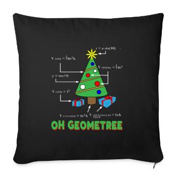 Professeur de maths geometree noel - Housse de coussin décorative 45 x 45 cm - noir - Devant