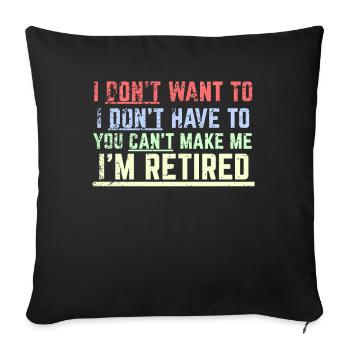 Pensionné - Housse de coussin décorative 45 x 45 cm - noir - Devant