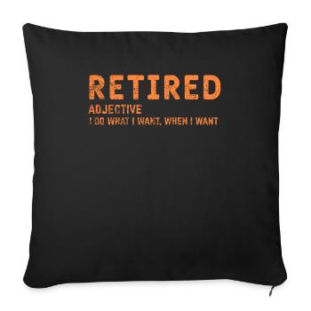 Pension pensioner gift - Housse de coussin décorative 45 x 45 cm - noir - Devant