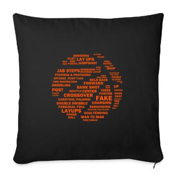 basketball - Sofa pillowcase 17,3'' x 17,3'' (45 x 45 cm) - black - Front