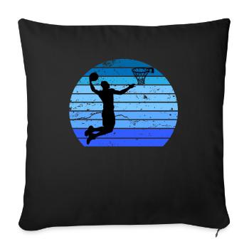 basketball - Sofa pillowcase 17,3'' x 17,3'' (45 x 45 cm) - black - Front
