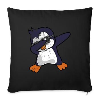 Penguin Dab Dabbing - Sofa pillowcase 17,3'' x 17,3'' (45 x 45 cm) - black - Front