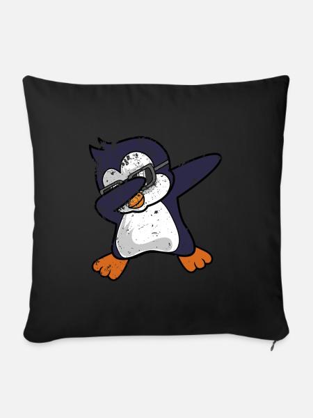 Pinguin Dab Dabbing - Sofakissenbezug 45 x 45 cm - Schwarz