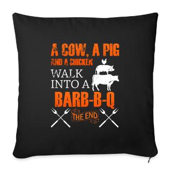 BBQ BBQ BBQ - Sofa pillowcase 17,3'' x 17,3'' (45 x 45 cm) - black - Front