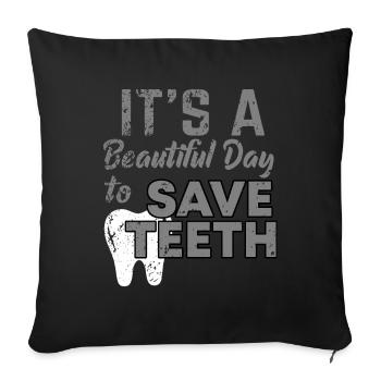 Cadeau de dentiste - Housse de coussin décorative 45 x 45 cm - noir - Devant