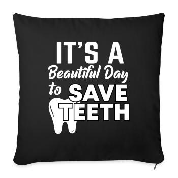 Dentist funny saying - Sofa pillowcase 17,3'' x 17,3'' (45 x 45 cm) - black - Front