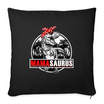 Mamasaurus dinosaur mother - Sofa pillowcase 17,3'' x 17,3'' (45 x 45 cm) - black - Front
