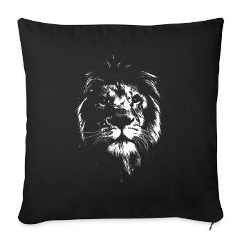 Lion lion face - Sofa pillowcase 17,3'' x 17,3'' (45 x 45 cm) - black - Front