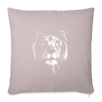Lion lion face - Housse de coussin décorative 45 x 45 cm - taupe clair - Devant