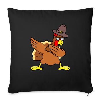 Turkey Thanksgiving Dab Dabbing - Sofa pillowcase 17,3'' x 17,3'' (45 x 45 cm) - black - Front