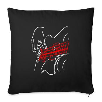 Guitare cadeau guitare guitariste - Housse de coussin décorative 45 x 45 cm - noir - Devant