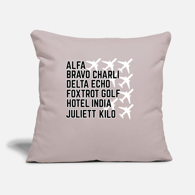 Pilot pilot alphabet Sofa pillowcase 17,3'' x 17,3'' (45 x 45 cm)
