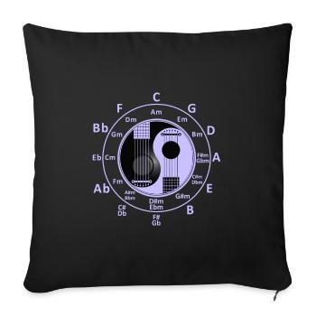 Guitare Quintenzirkel accords - Housse de coussin décorative 45 x 45 cm - noir - Devant