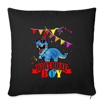 Dinosaure idée cadeau anniversaire garçon - Housse de coussin décorative 45 x 45 cm - noir - Devant