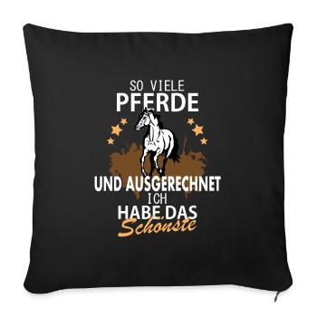 Pferde Spruch - Sofakissenbezug 45 x 45 cm - Schwarz - Vorne