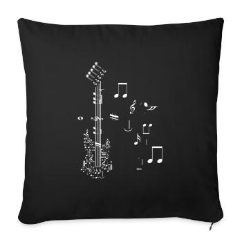 Cadeau de guitare - Housse de coussin décorative 45 x 45 cm - noir - Devant